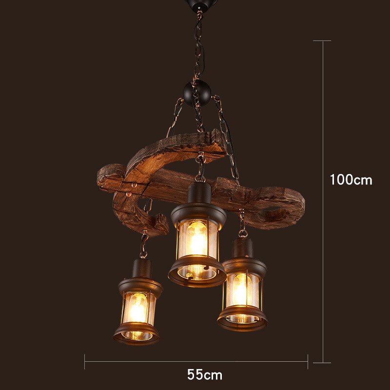 Vintage Industrial Wood LED Ceiling Light | OpalDwell OpalDwell