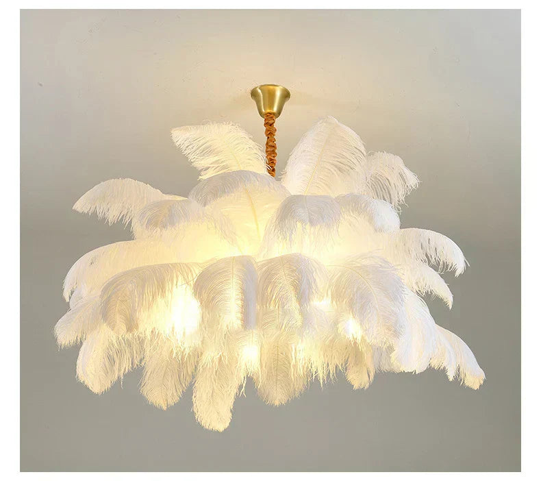 AstraFeather Pendant Chandelier Handcrafted Modern Light OpalDwell