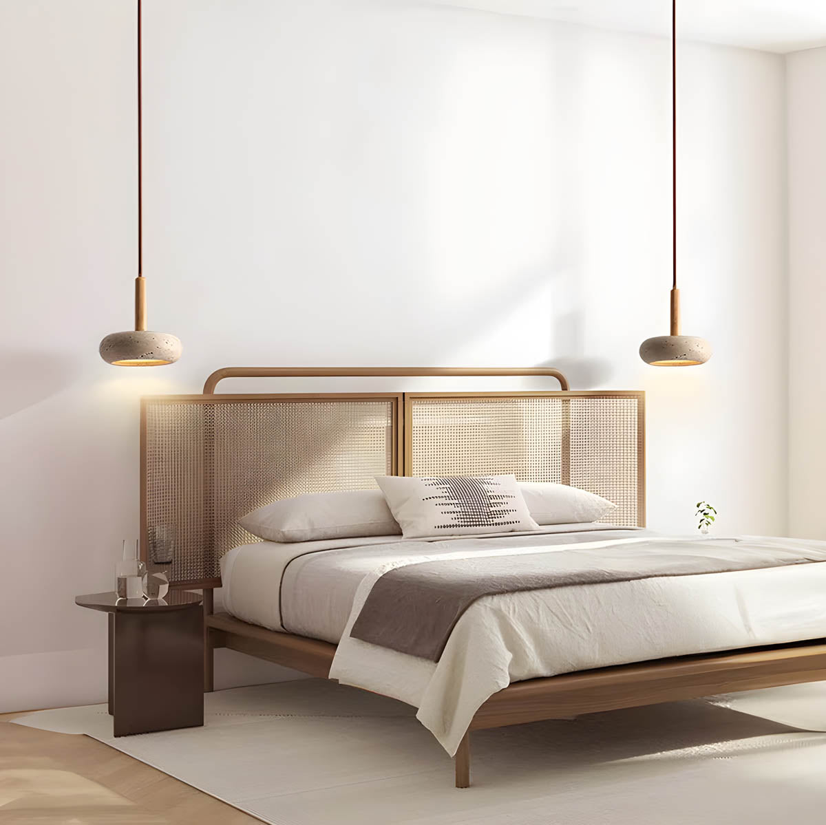 LustreStone Travertine Pendant Lamp for Any Room Warm Glow - OpalDwell