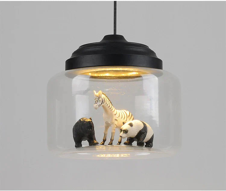 Animal Motif Glass Pendant - OpalDwell
