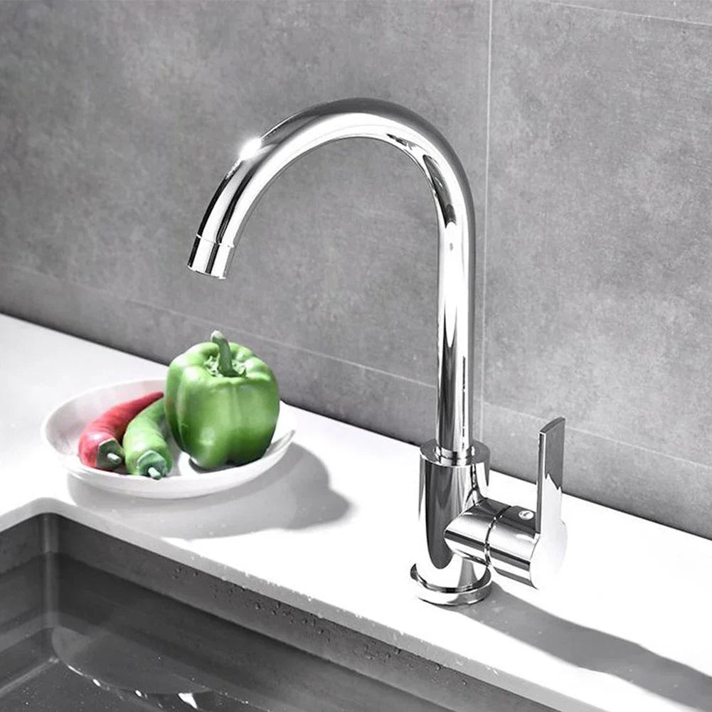 LumaFlow Chrome Single-Handle Kitchen Mixer Tap Fixture - OpalDwell