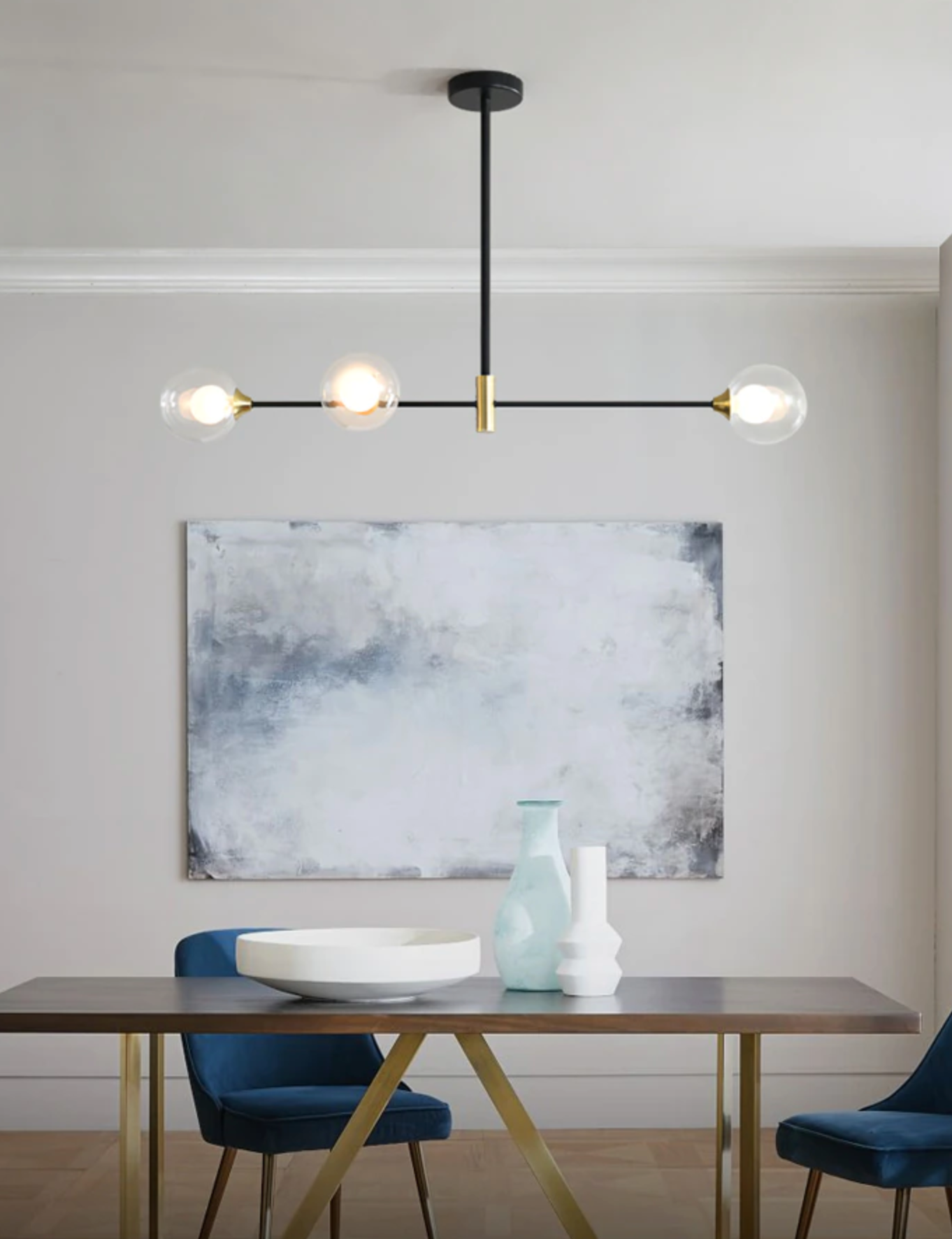 Lyra Nordic Glass Ball Ceiling Light With E27 LED Bulbs - OpalDwell