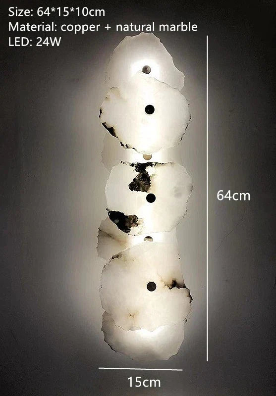 Aurora Marble LED Wall Sconce With Copper Accents Elegant - OpalDwell