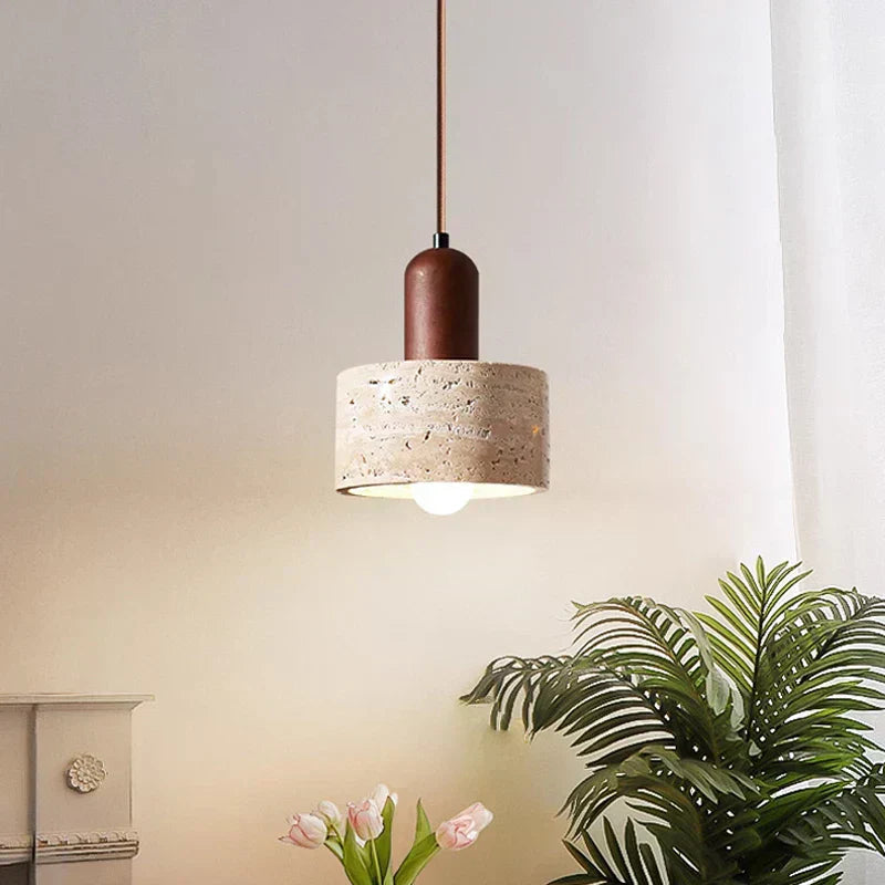 Aurora Travertine Ceiling Pendant Light In Yellow Marble OpalDwell