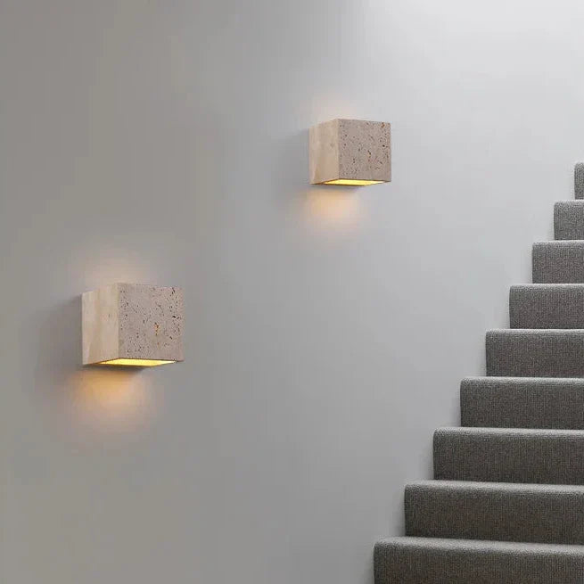 LumaStone Travertine Perforated Wall Sconce LED Lighting - OpalDwell
