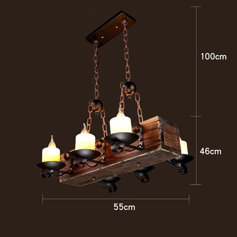 Vintage Industrial Wood LED Ceiling Light | OpalDwell OpalDwell