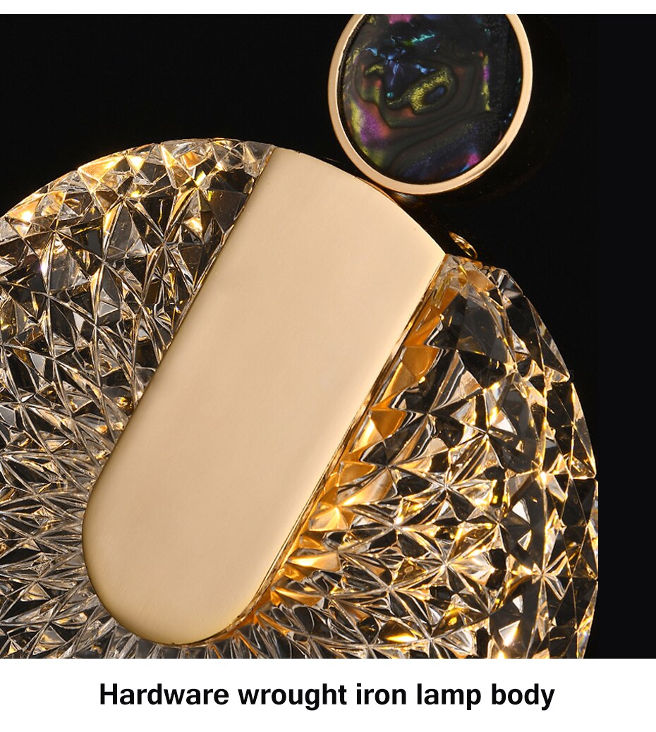 Aurelia Gold LED Crystal Round Pendant Hanging Light - OpalDwell