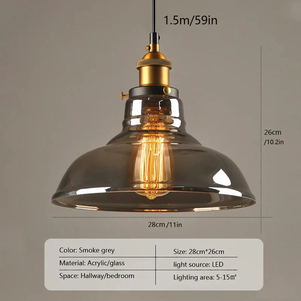 NovaGlass Pendant Light Retro Hanging Fixture for Homes OpalDwell