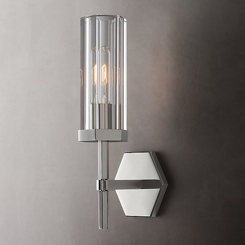 AstraLux Crystal LED Wall Sconce With Clear Glass Shades - OpalDwell