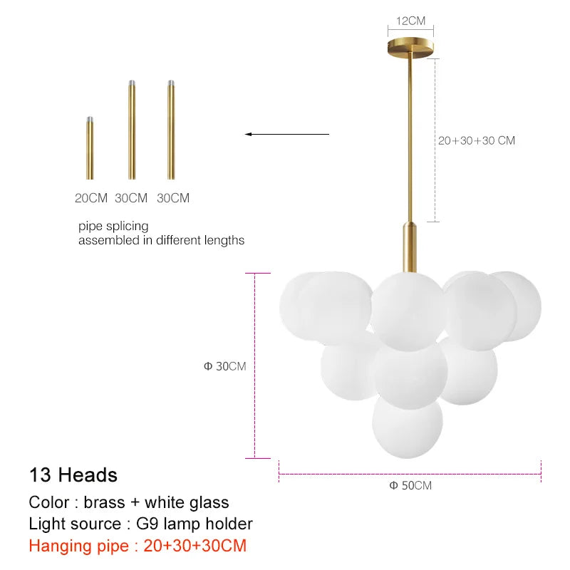 Novara Five-Head Iron LED Pendant Light For Modern Interiors OpalDwell