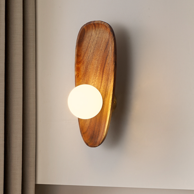 LumiVerde Natural Wood Wall Lamp for Warm Ambience - OpalDwell