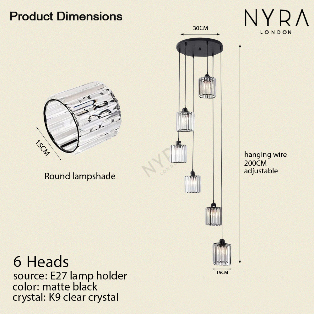 Liora | Crystal Drop Chandelier - OpalDwell