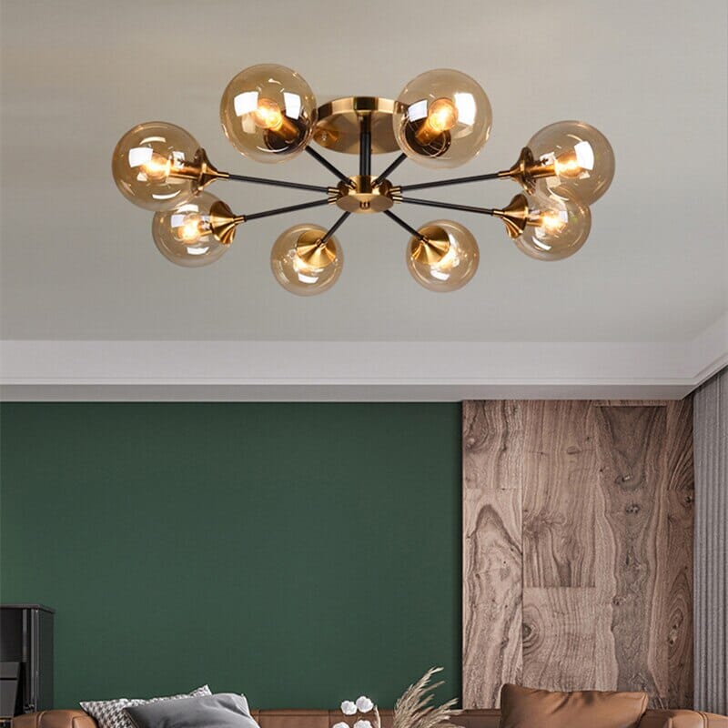Glass Globe Chandelier in Jade OpalDwell