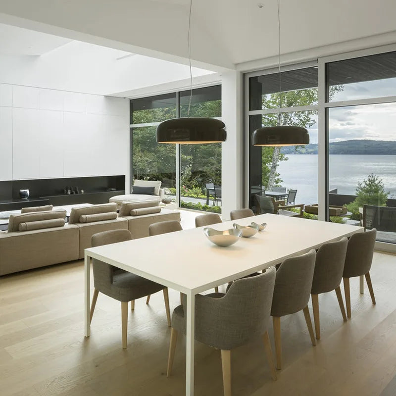 FjordLume Nordic Round Pendant Light Metal and Acrylic - OpalDwell