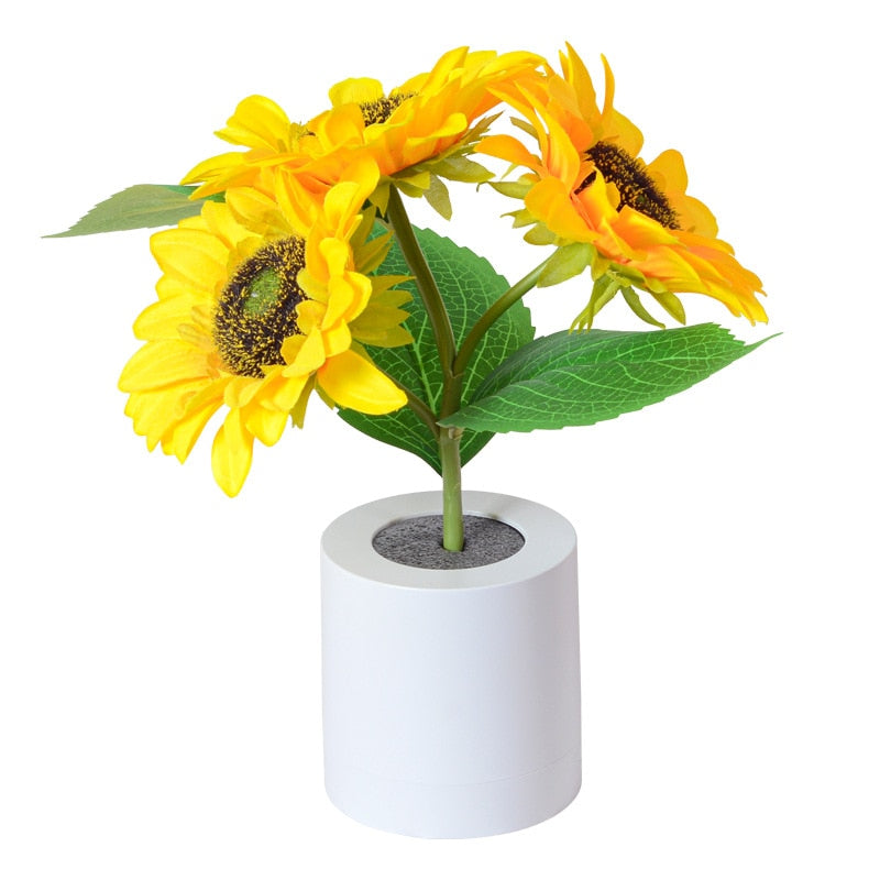 Cosy Sunflower Lamp For Any Room With Cordless Light - OpalDwell