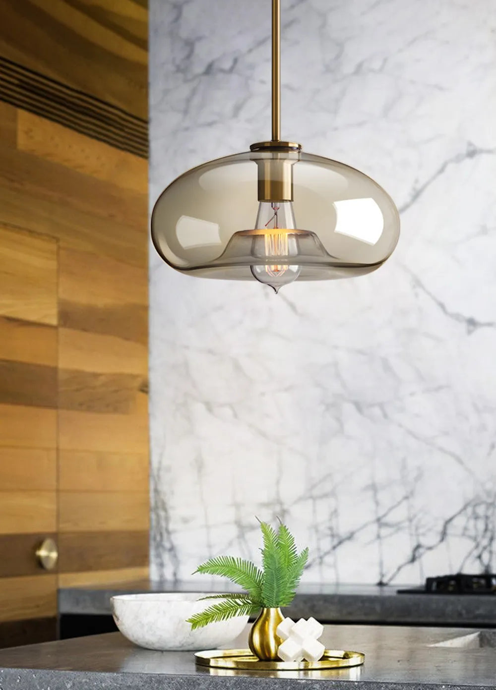 Arctix Glass Pendant Light in Industrial LED Luxury - OpalDwell