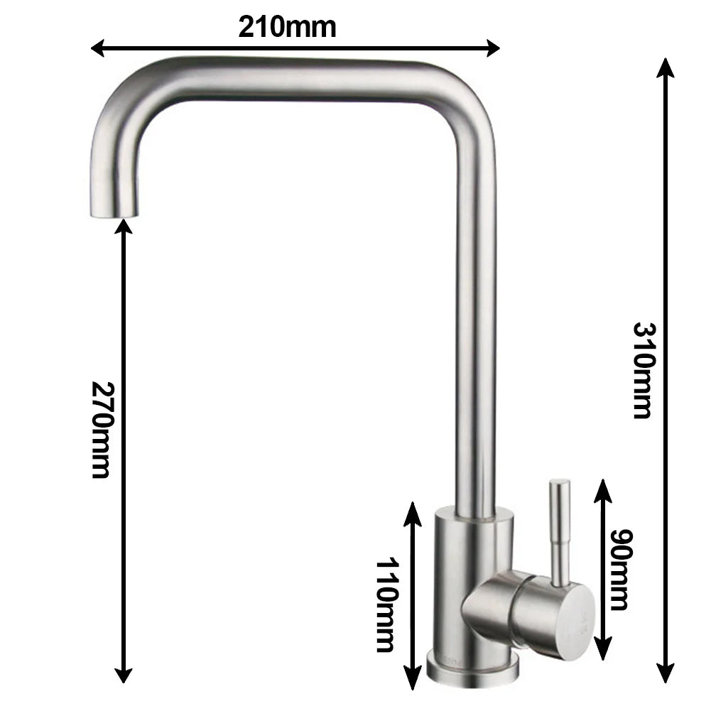AstraFlow Kitchen Tap in 304 Stainless Steel Brushed Finish - OpalDwell
