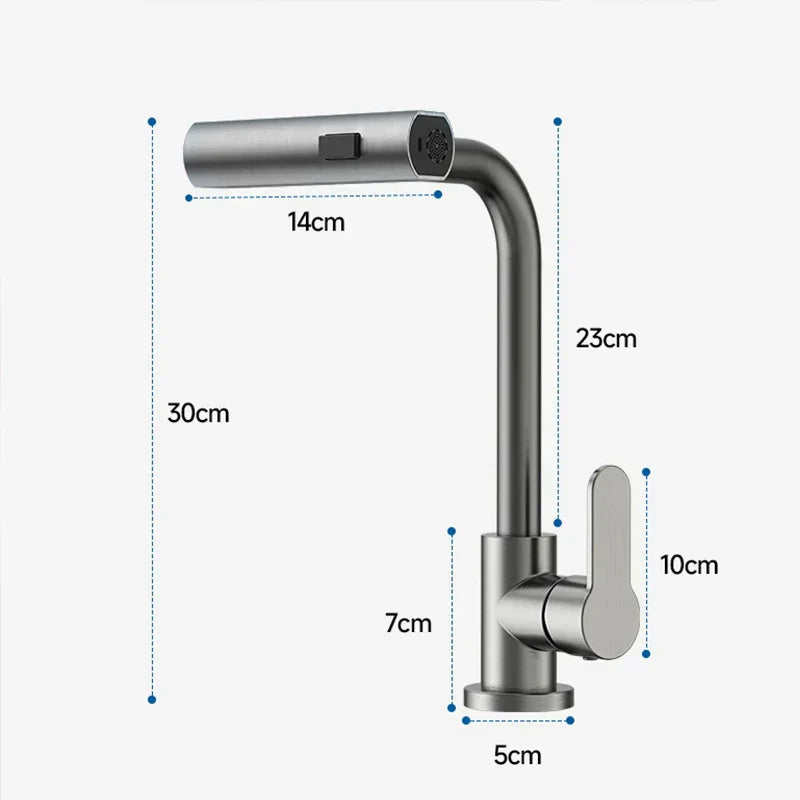 AeroCascade Swivel Kitchen Faucet With Waterfall Flow OpalDwell