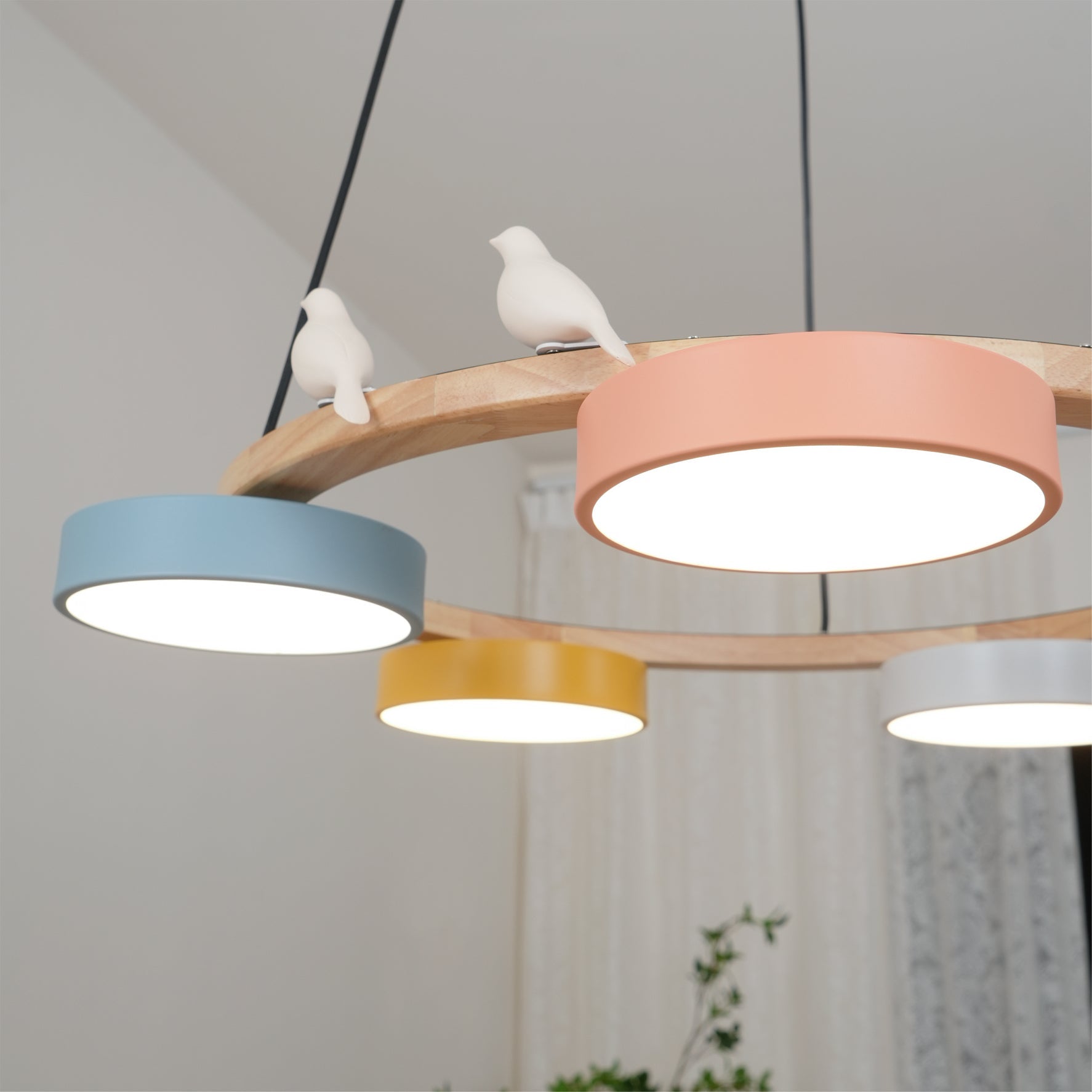 AeroNest Bird Round Chandelier | Multi-Material Fusion - OpalDwell