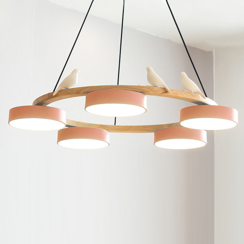 AeroNest Bird Round Chandelier | Multi-Material Fusion - OpalDwell