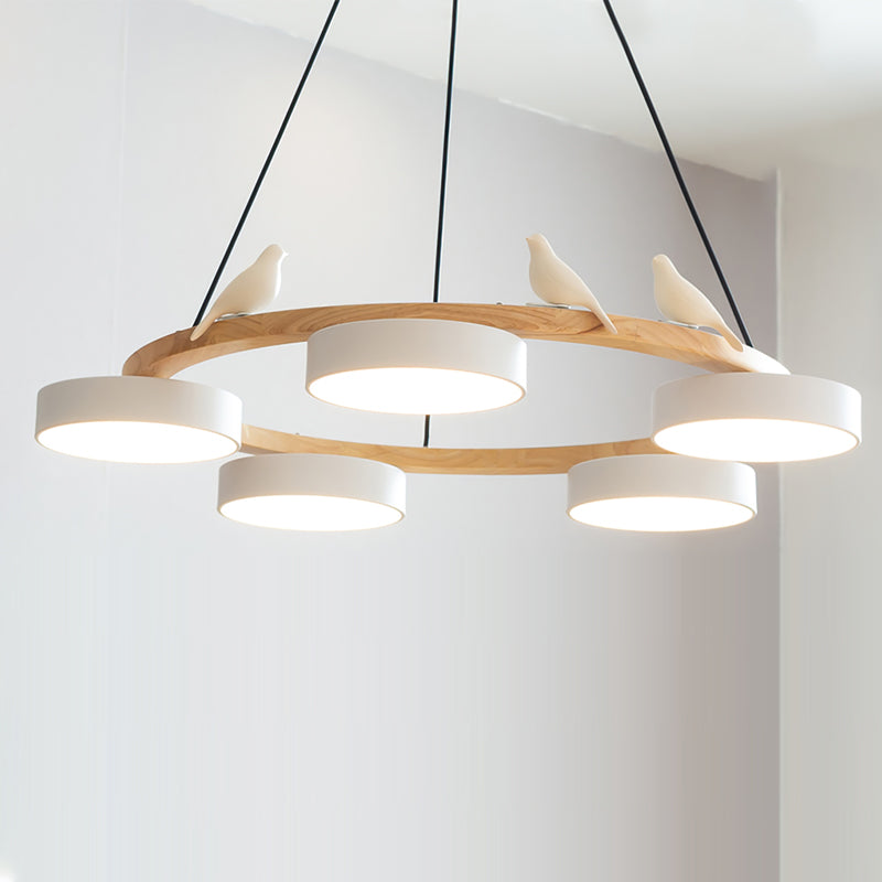 AeroNest Bird Round Chandelier | Multi-Material Fusion - OpalDwell