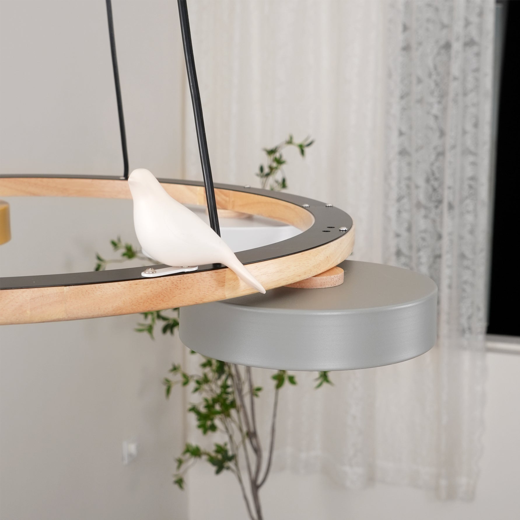 AeroNest Bird Round Chandelier | Multi-Material Fusion - OpalDwell