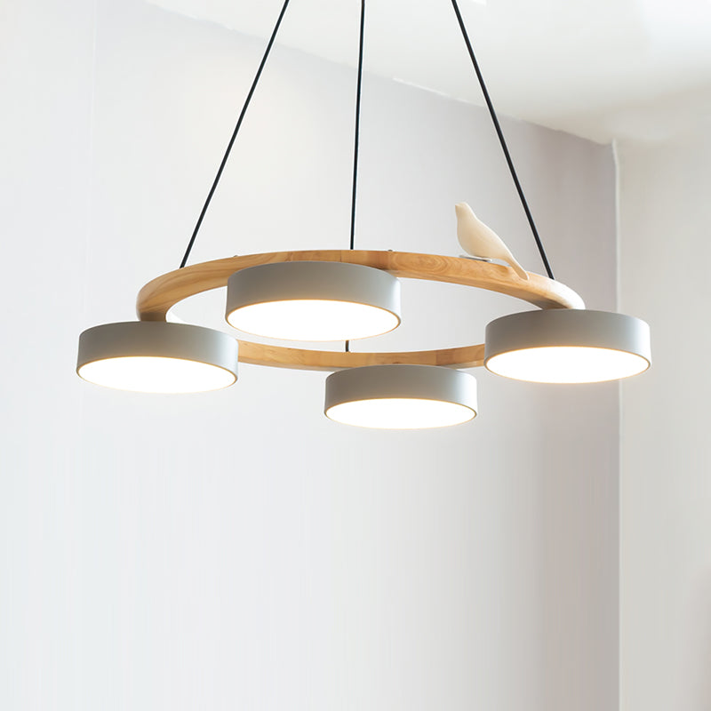 AeroNest Bird Round Chandelier | Multi-Material Fusion - OpalDwell