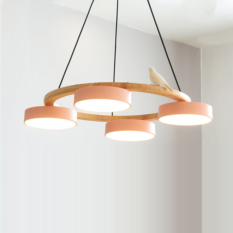 AeroNest Bird Round Chandelier | Multi-Material Fusion - OpalDwell