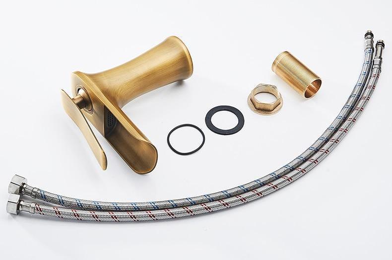 Brass Chrome Waterfall Basin Faucet With Dual Pipes OpalDwell