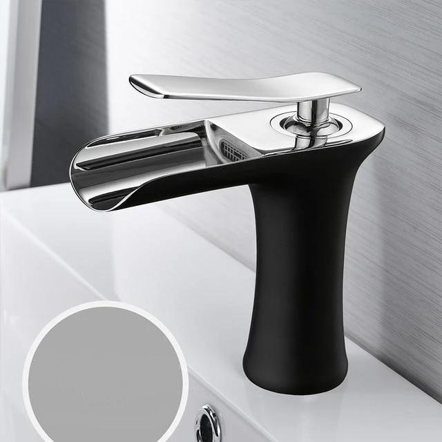 Brass Chrome Waterfall Basin Faucet With Dual Pipes OpalDwell