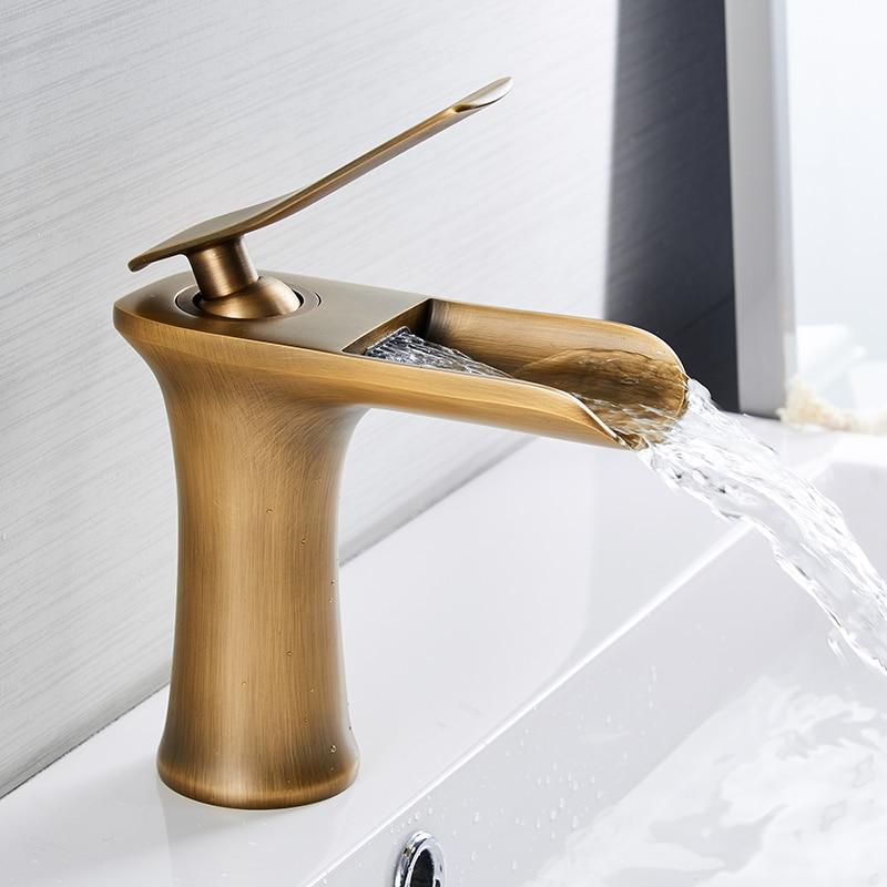 Brass Chrome Waterfall Basin Faucet With Dual Pipes OpalDwell