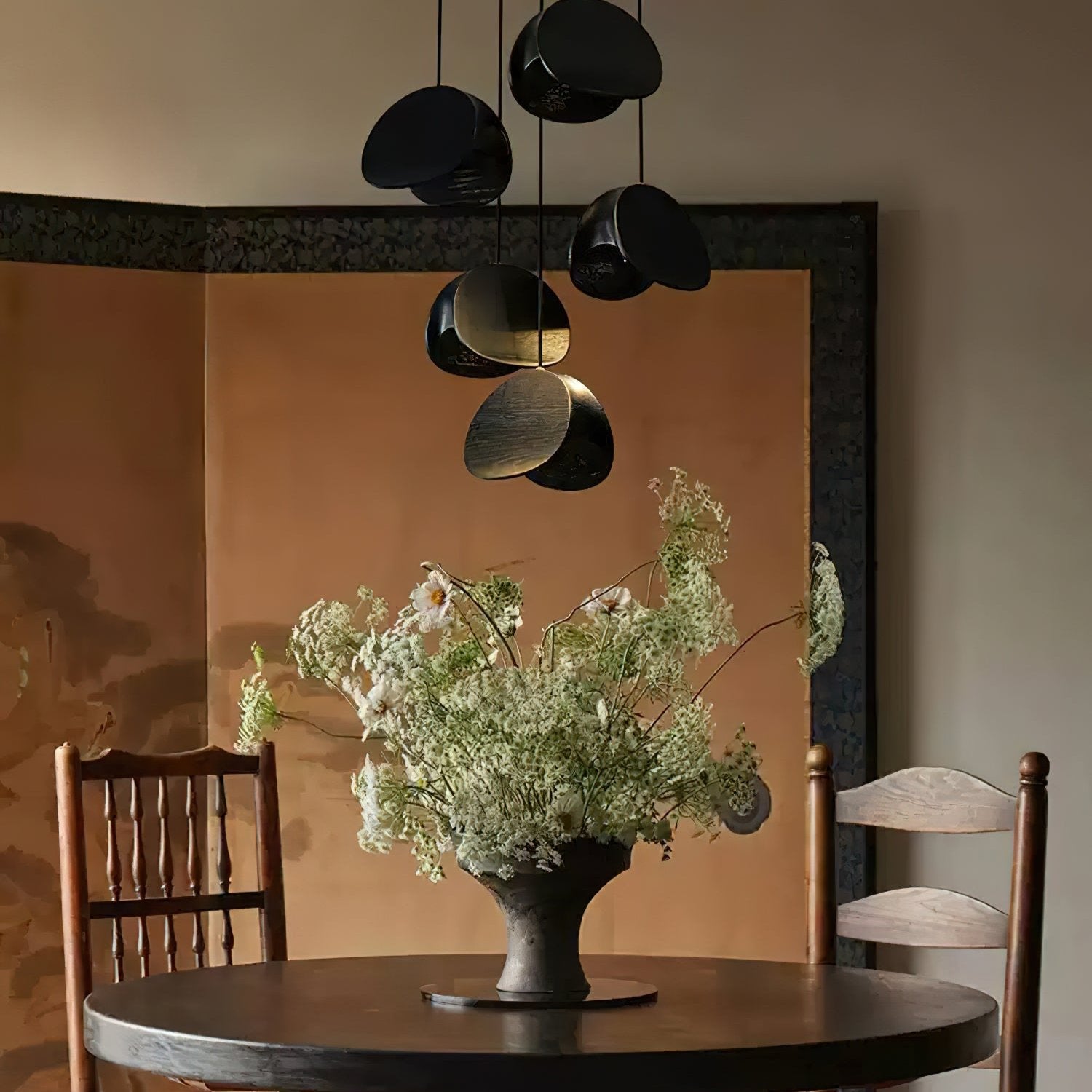 SylvaLeaf Pendant Light Natural Wood Round Leaf Shade - OpalDwell