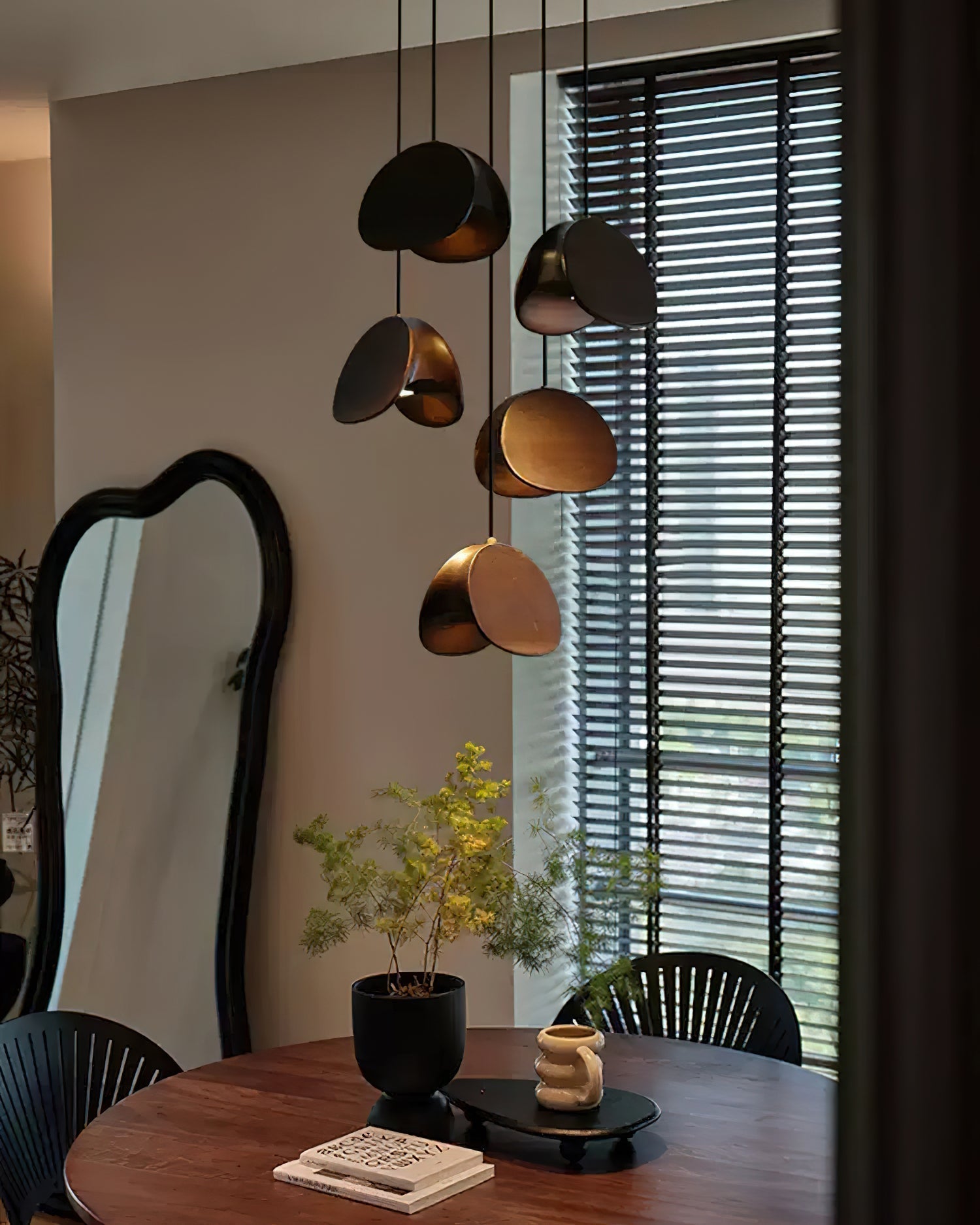SylvaLeaf Pendant Light Natural Wood Round Leaf Shade - OpalDwell