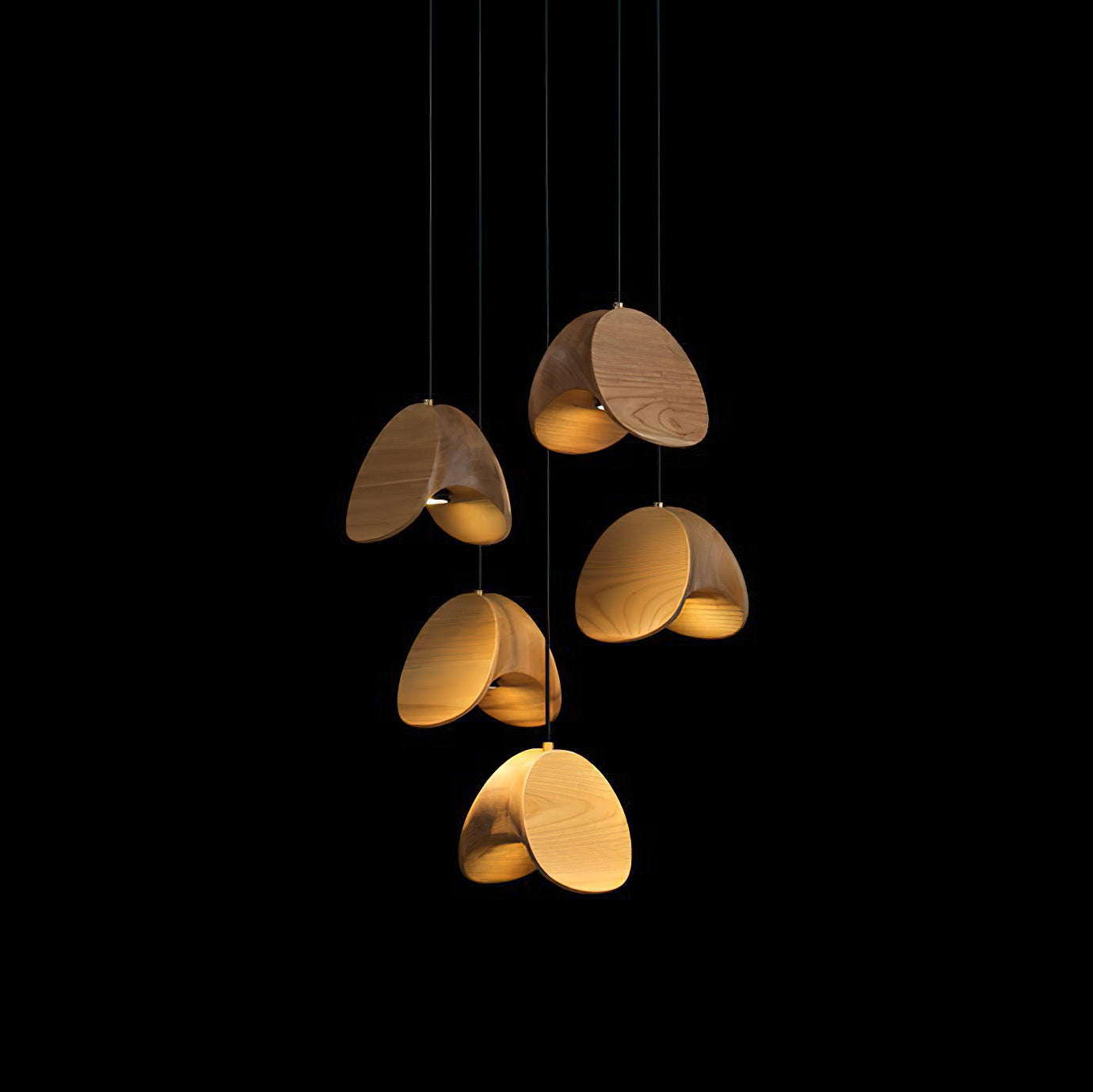 SylvaLeaf Pendant Light Natural Wood Round Leaf Shade - OpalDwell