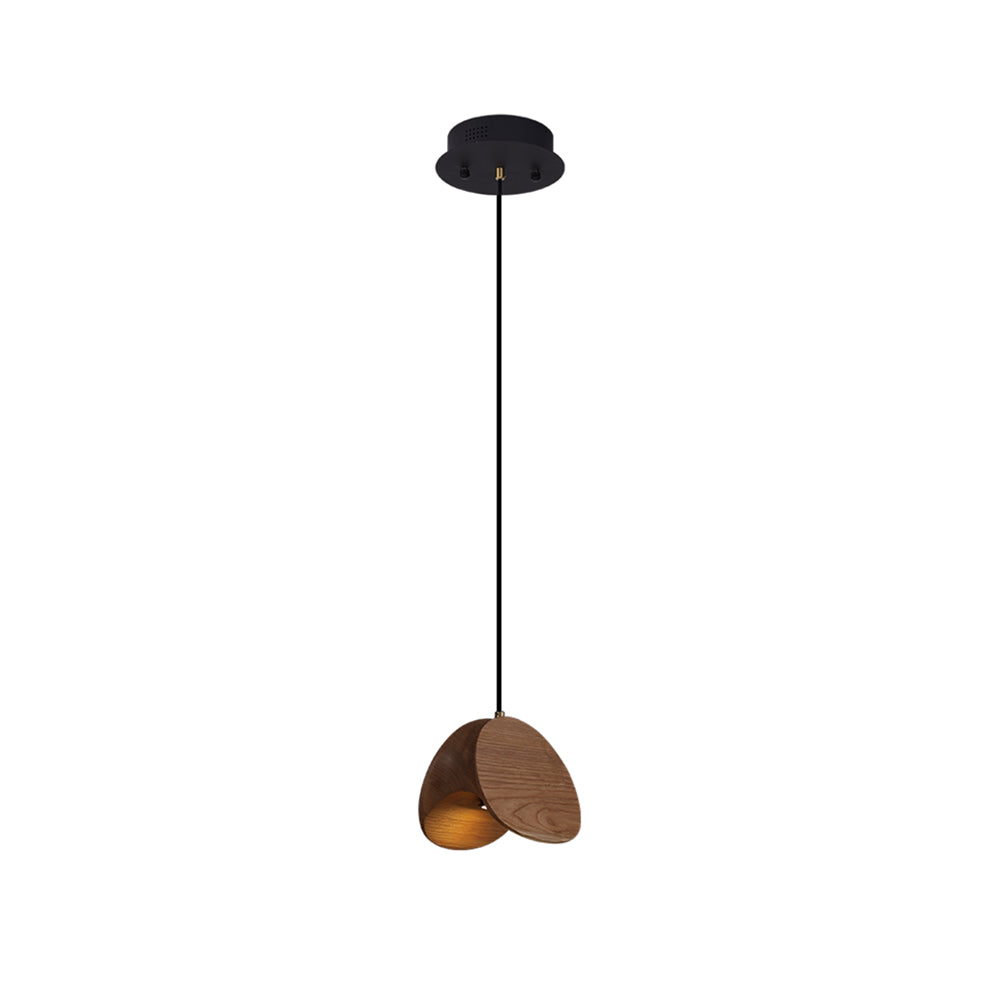 SylvaLeaf Pendant Light Natural Wood Round Leaf Shade - OpalDwell