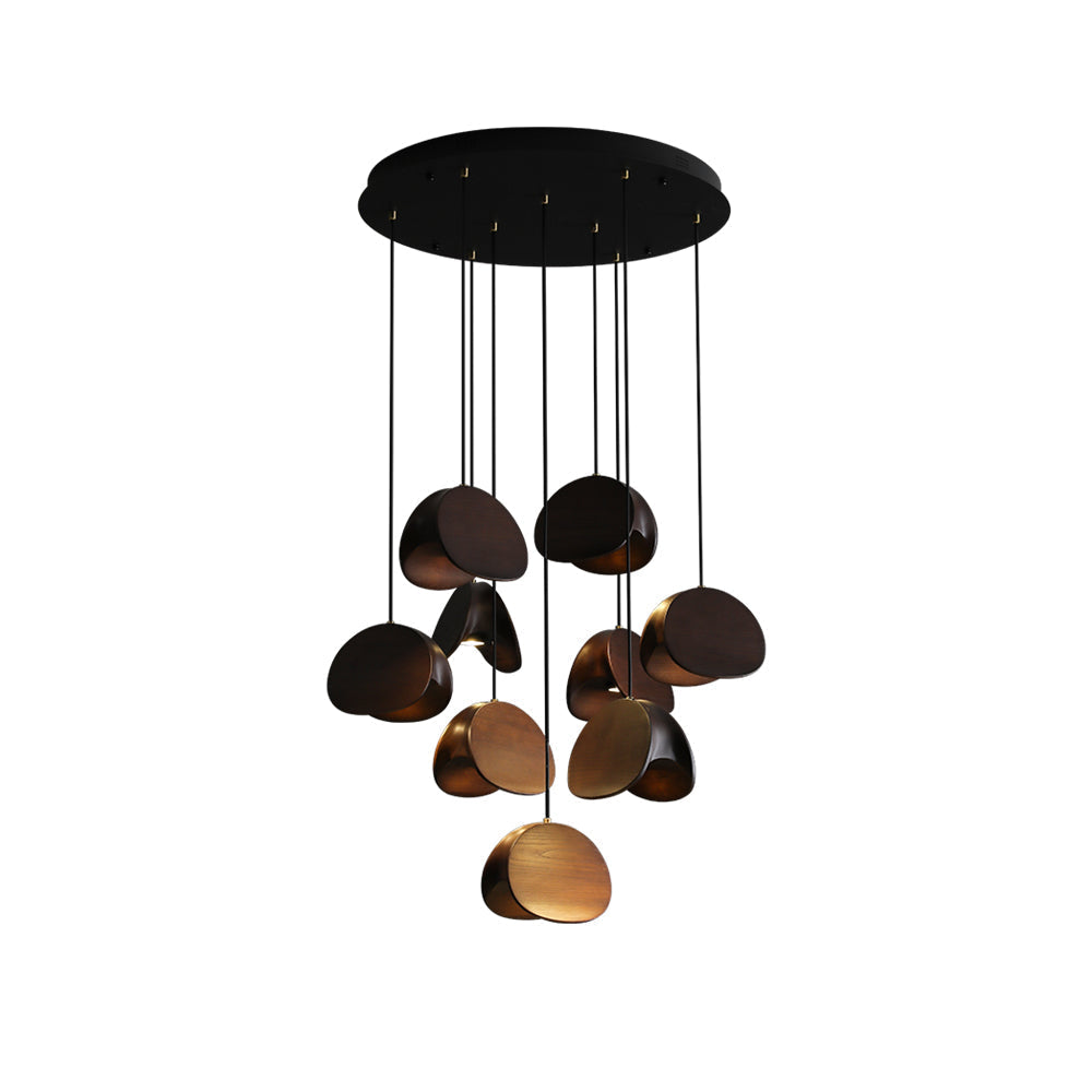 SylvaLeaf Pendant Light Natural Wood Round Leaf Shade - OpalDwell