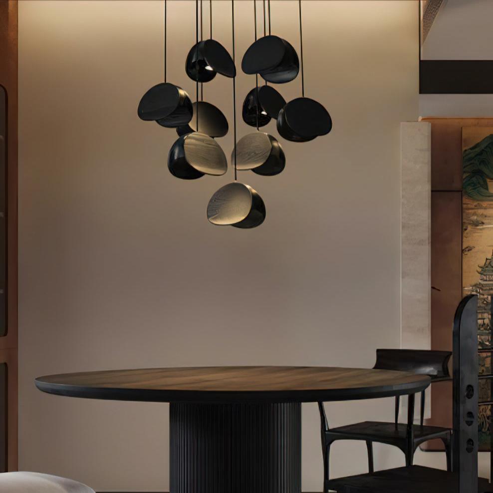 SylvaLeaf Pendant Light Natural Wood Round Leaf Shade - OpalDwell