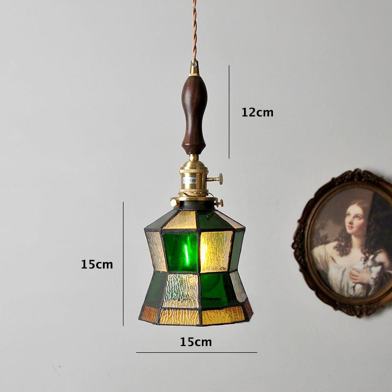 Mirella | Vintage Stained Glass LED Pendant Light, Bulb Included | OpalDwell - OpalDwell