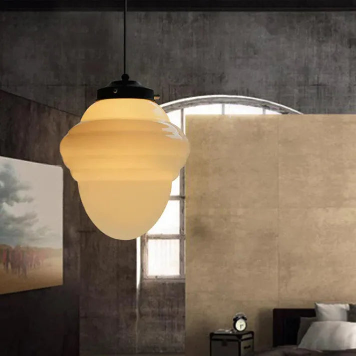AstraLume Geometric Pendant Light in Frosted Glass - OpalDwell