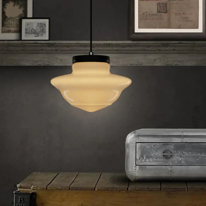 AstraLume Geometric Pendant Light in Frosted Glass - OpalDwell