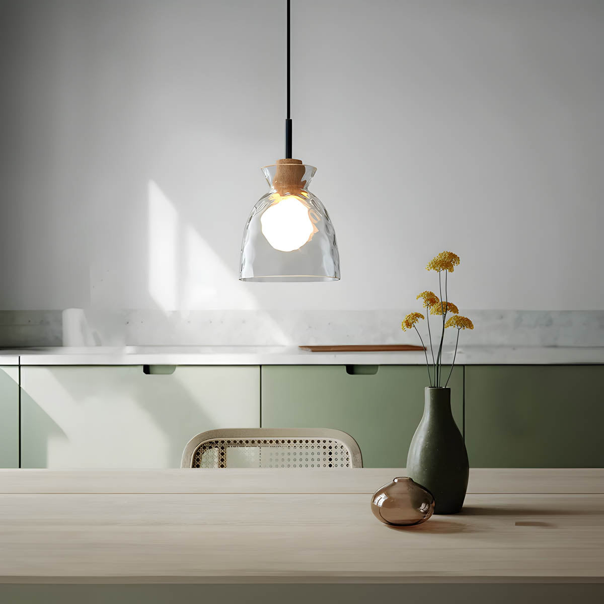 Elora Glass Chandelier | Minimalist Elegant Illumination - OpalDwell