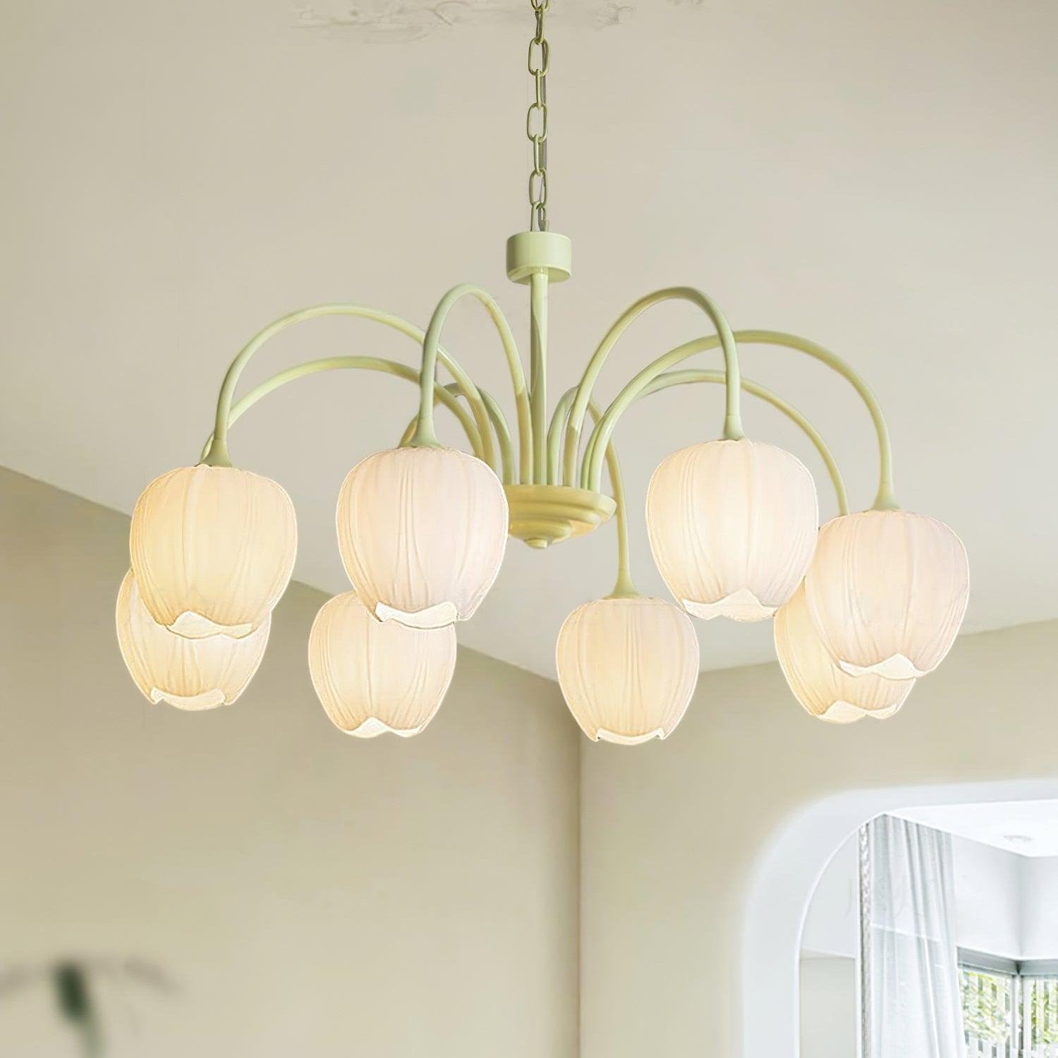 Aurelia Elegant Matcha Chandelier for Living and Dining - OpalDwell