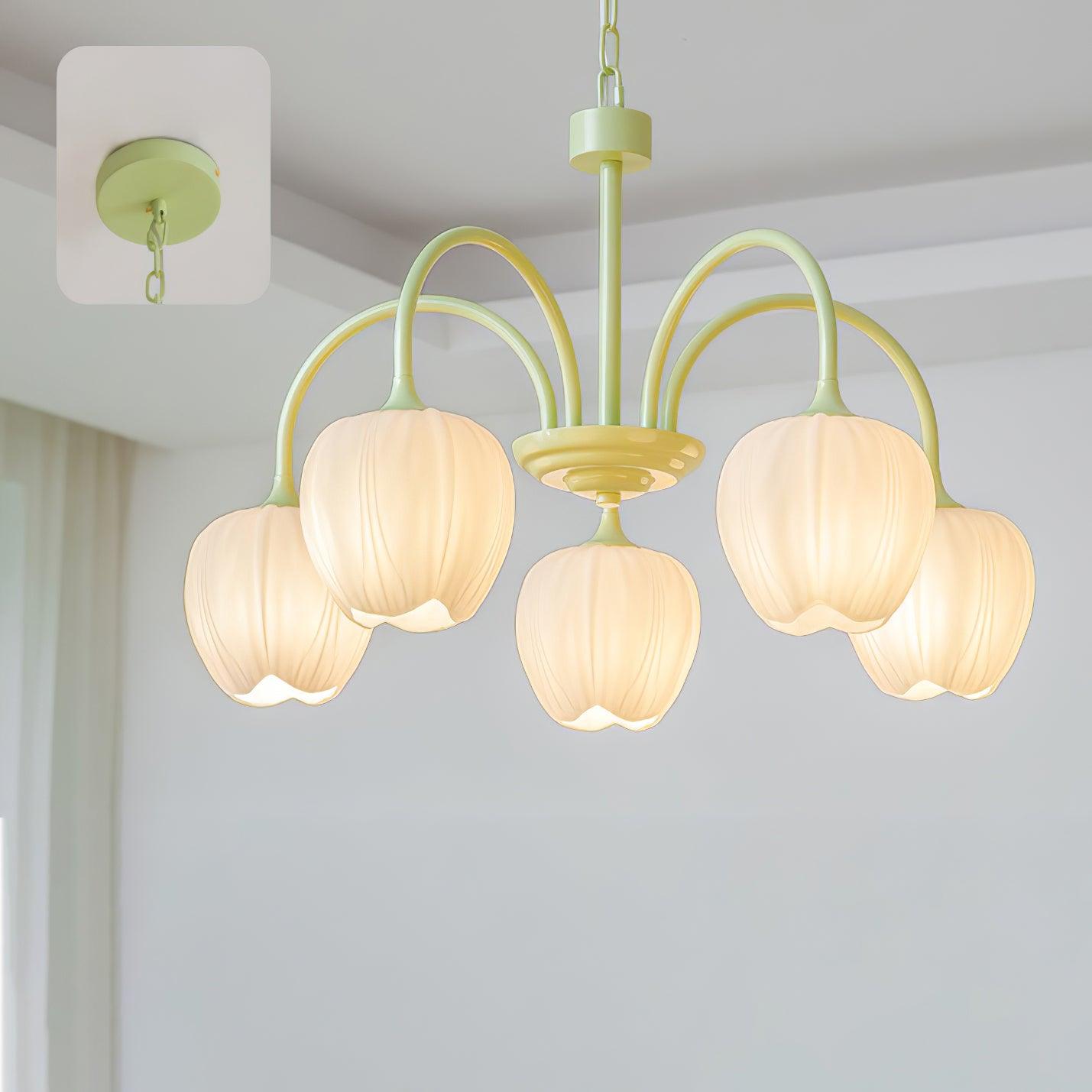 Aurelia Elegant Matcha Chandelier for Living and Dining - OpalDwell