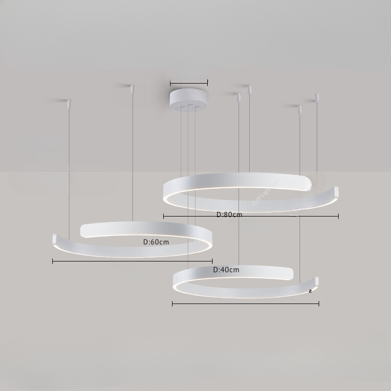 LyraHalo Round LED Chandelier for Living Room Soft Ambient Glow - OpalDwell
