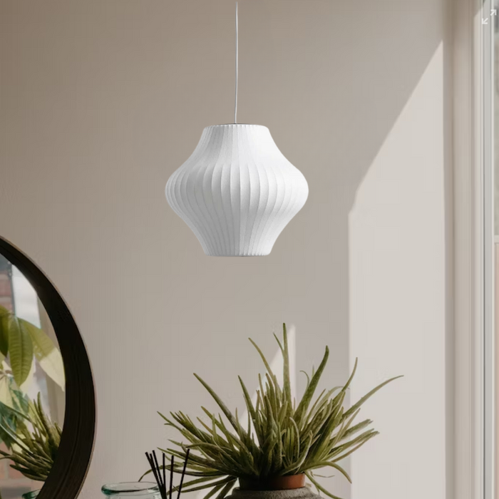 NovaCrest Silk and Steel Pendant Lamp for Modern Interiors OpalDwell