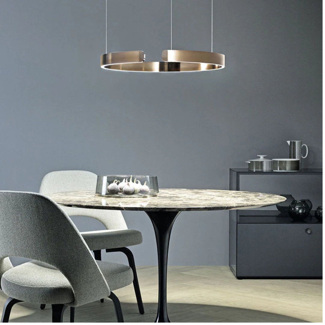 LumaNova Circular LED Pendant Light Dimmable for Dining Living Room and Office OpalDwell