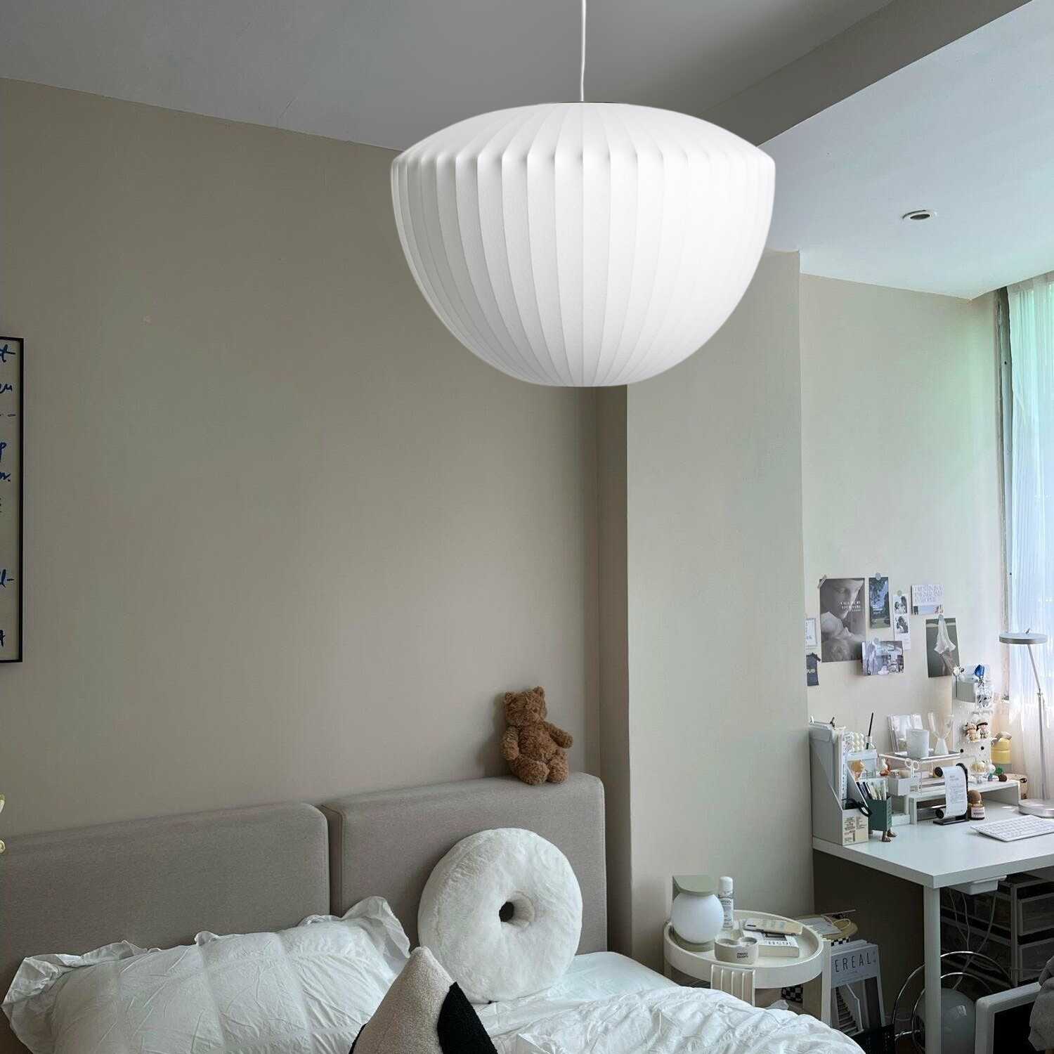 LumiVance Glass Pendant Lamp With Warm Wooden Accents - OpalDwell