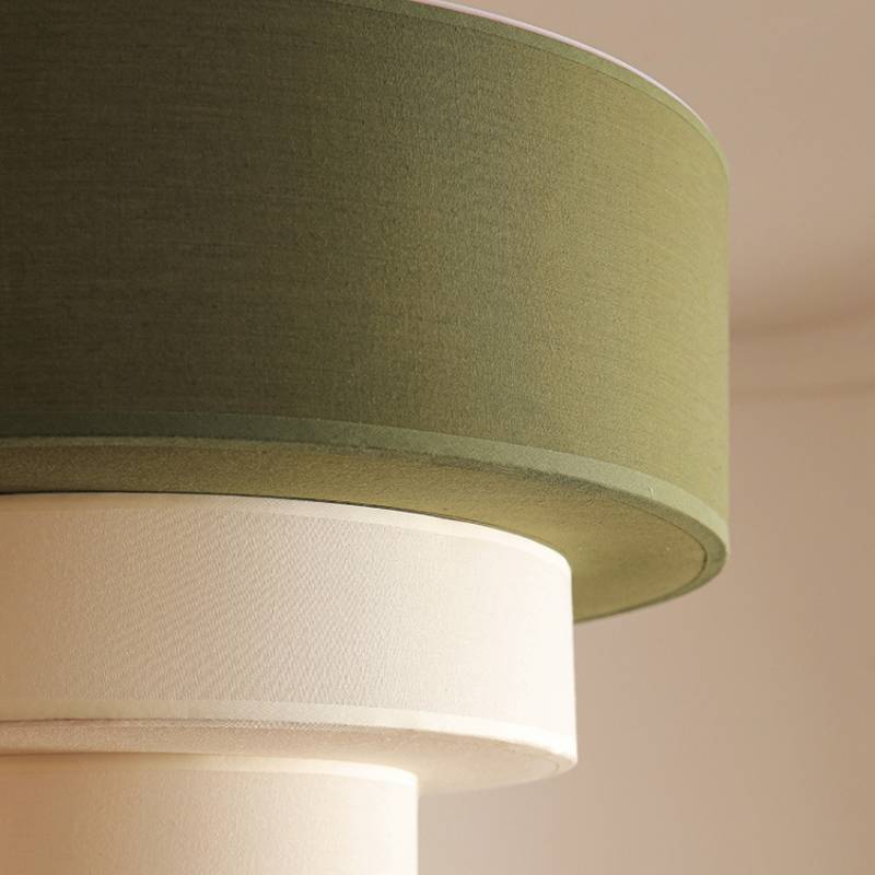 Layered Fabric Pendant Light Soft Ambient Drum Ceiling Fixture OpalDwell