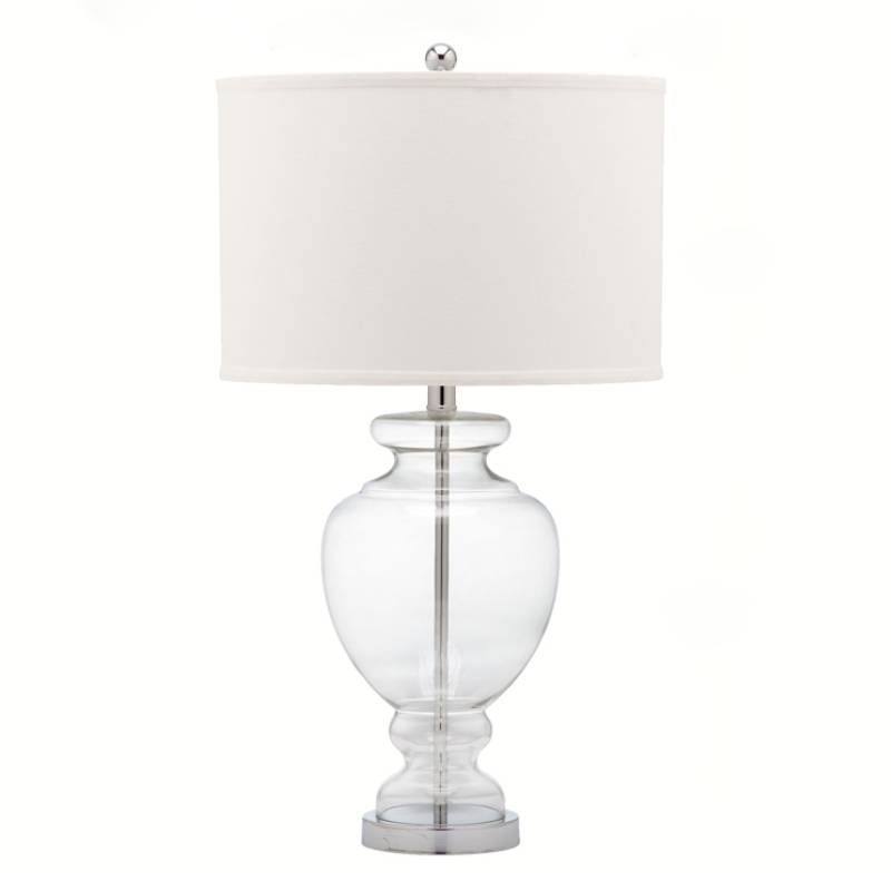 Glass Table Lamp With Fabric Shade For Modern Bedroom Lighting - OpalDwell