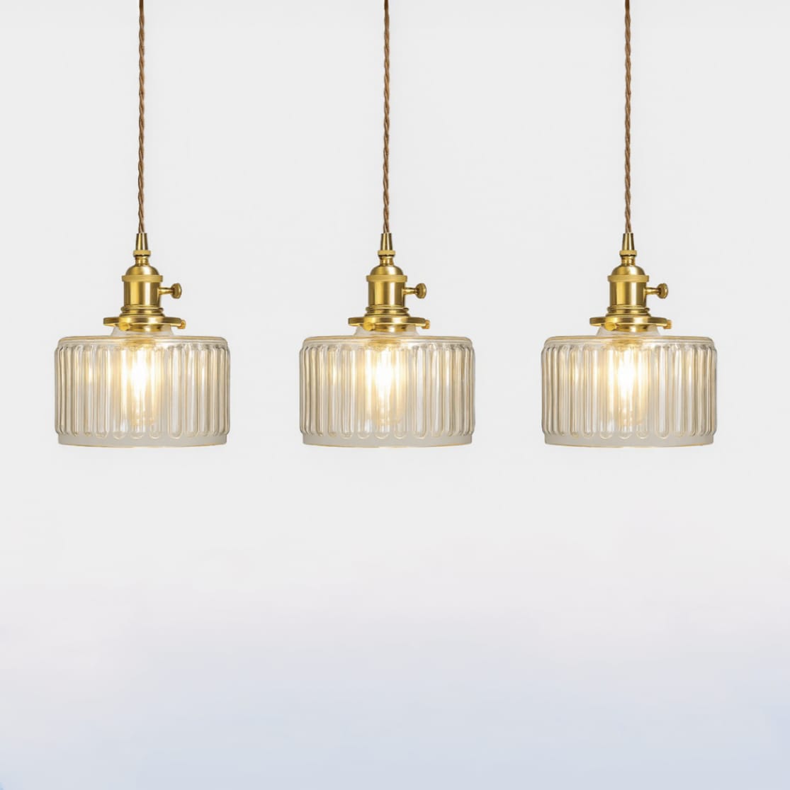 suspended glass light fixture